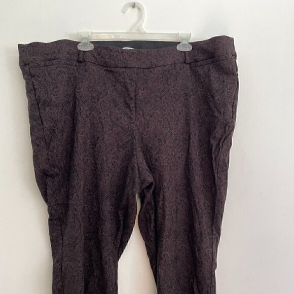 LANE BRYANT Plus Size Allie Skinny Ankle Pants Power Pockets Black Brown Paisley - Picture 5 of 14